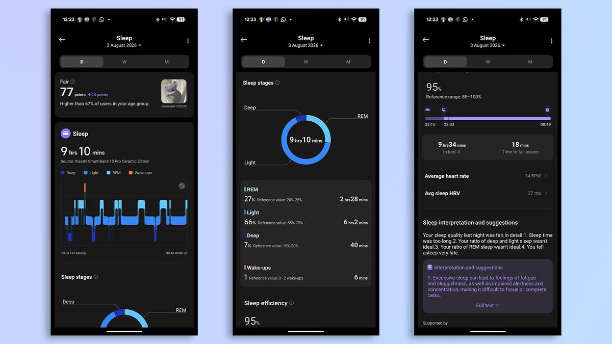 لقطات شاشة لتطبيق Mi Fitness على Android