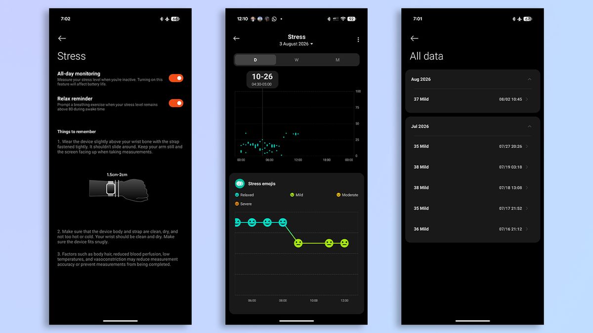 لقطات شاشة لتطبيق Mi Fitness على Android