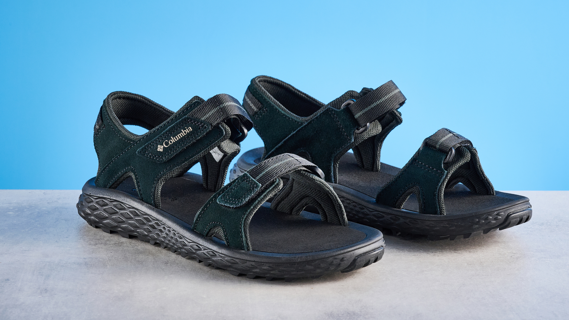 صندل المشي Columbia Konos Hiker 2-Strap مع خلفية تومز جايد الزرقاء