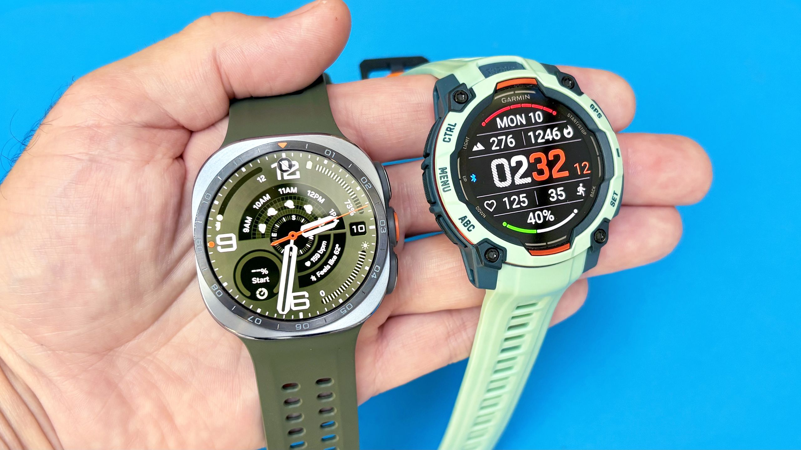 مقارنة Garmin Instinct 3 و Samsung Galaxy Watch Ultra 2: 11 ميلًا بالدراجة تكشف الفائز.