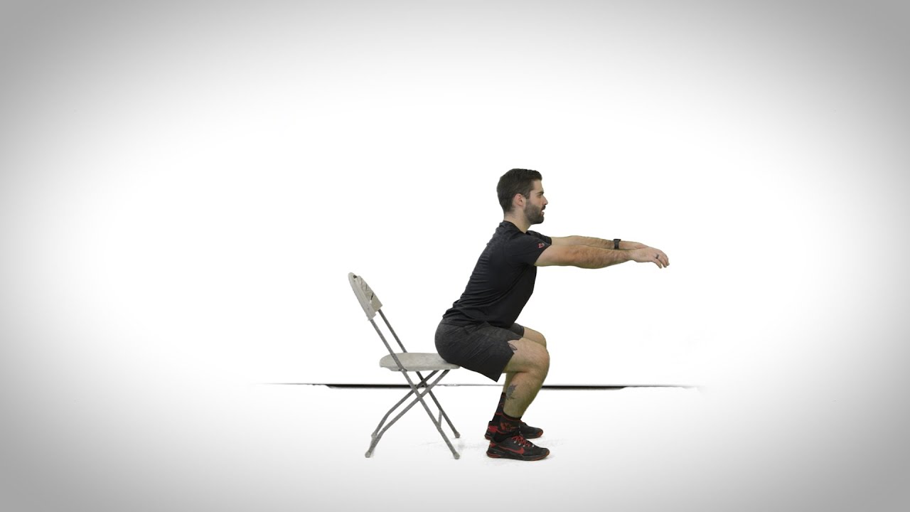 Exercice de squat sur chaise - YouTube