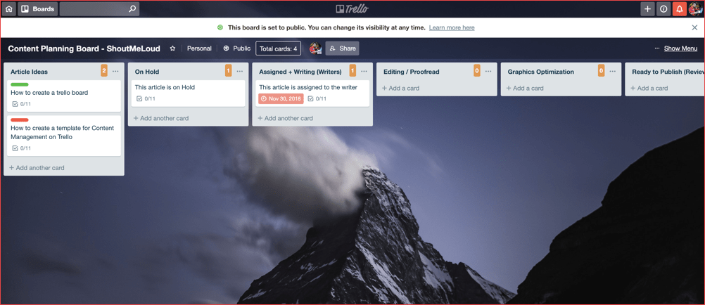 لوحة تخطيط المحتوى