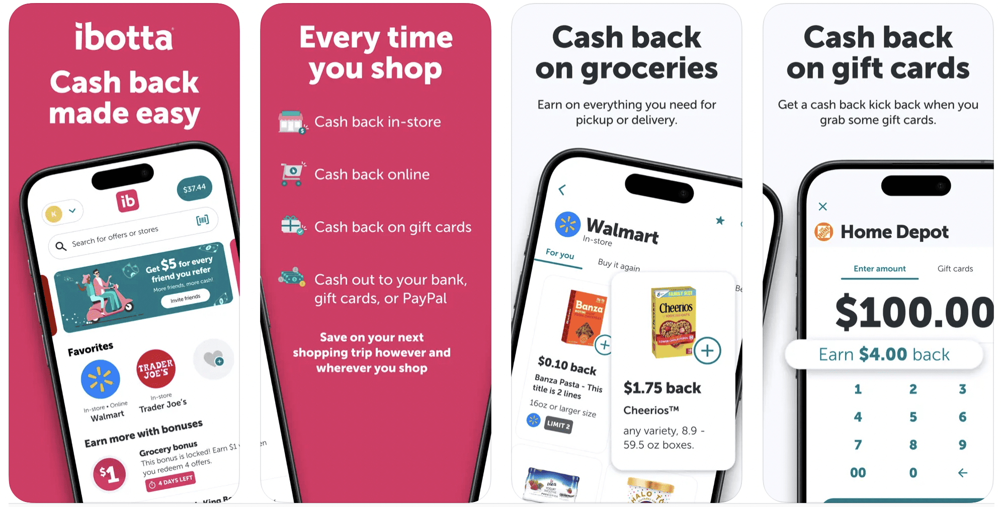 لقطات شاشة لتطبيق Ibotta - فبراير 2024