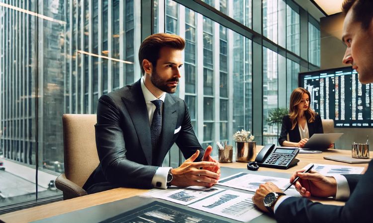متخصص مالي في وظائف مصرفية يعمل كمصرفي استثماري، يُقدم المشورة للعملاء ويساعد الشركات على زيادة رأس المال.
