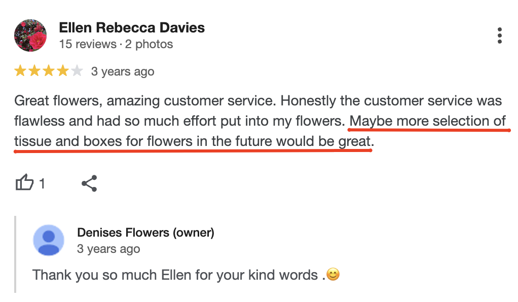 Opportunity idea in customer feedback