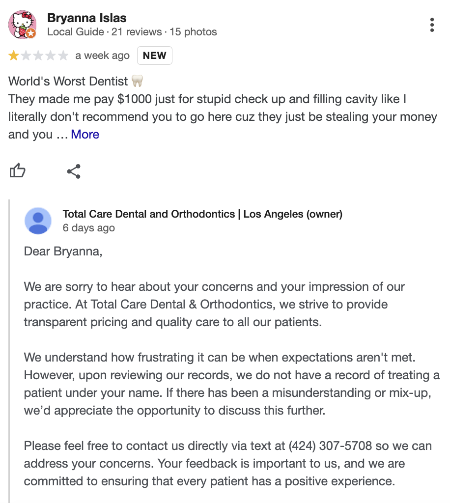 negative review example